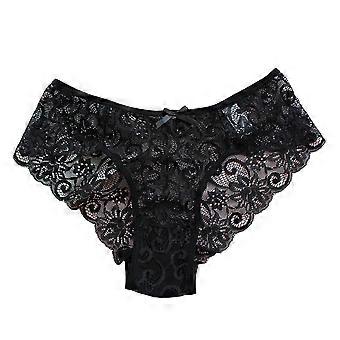 Women Panties Low Waist Hollow Out Lace Good Breathability Solid Color Briefs Slim