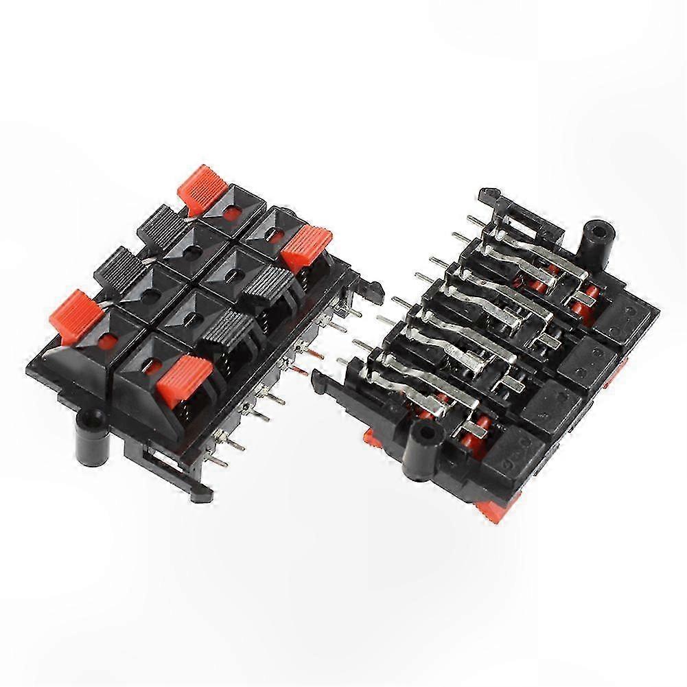 2-Pack 64x40x20mm 8-Position Spring-Loaded Speaker Terminals Connector Set