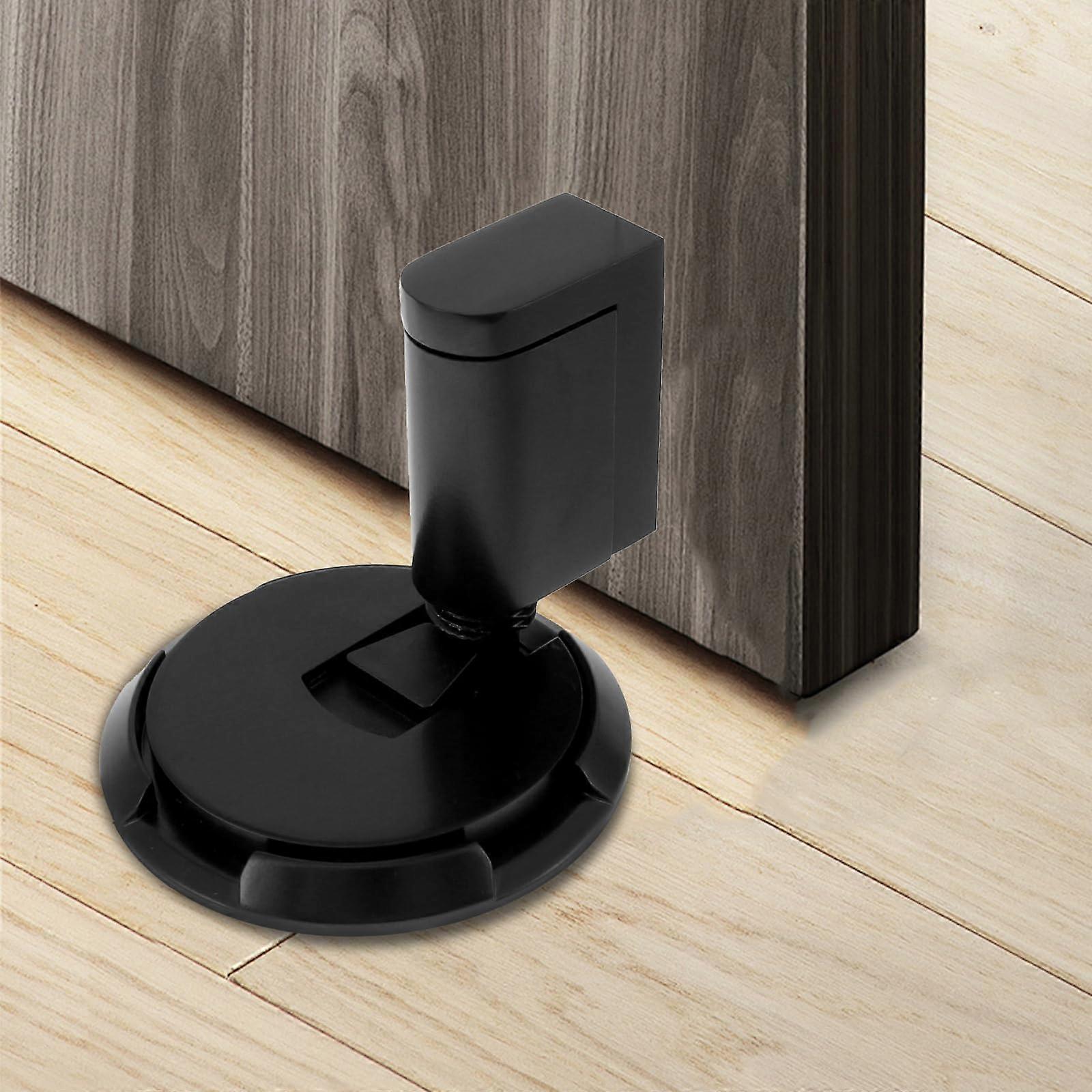 Door Stopper Heavy Duty Floor Mounted Matt Black No Drill Adjustable Height Windproof