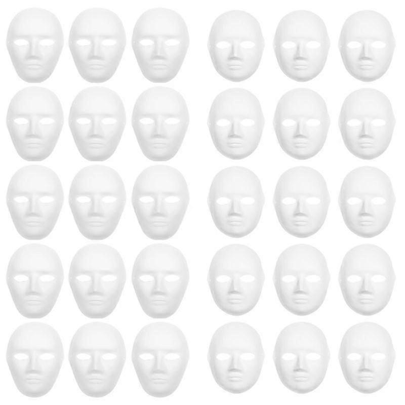 30-pack 2 storlekar Pappersmachémasker Skapa konstnärligt hantverk