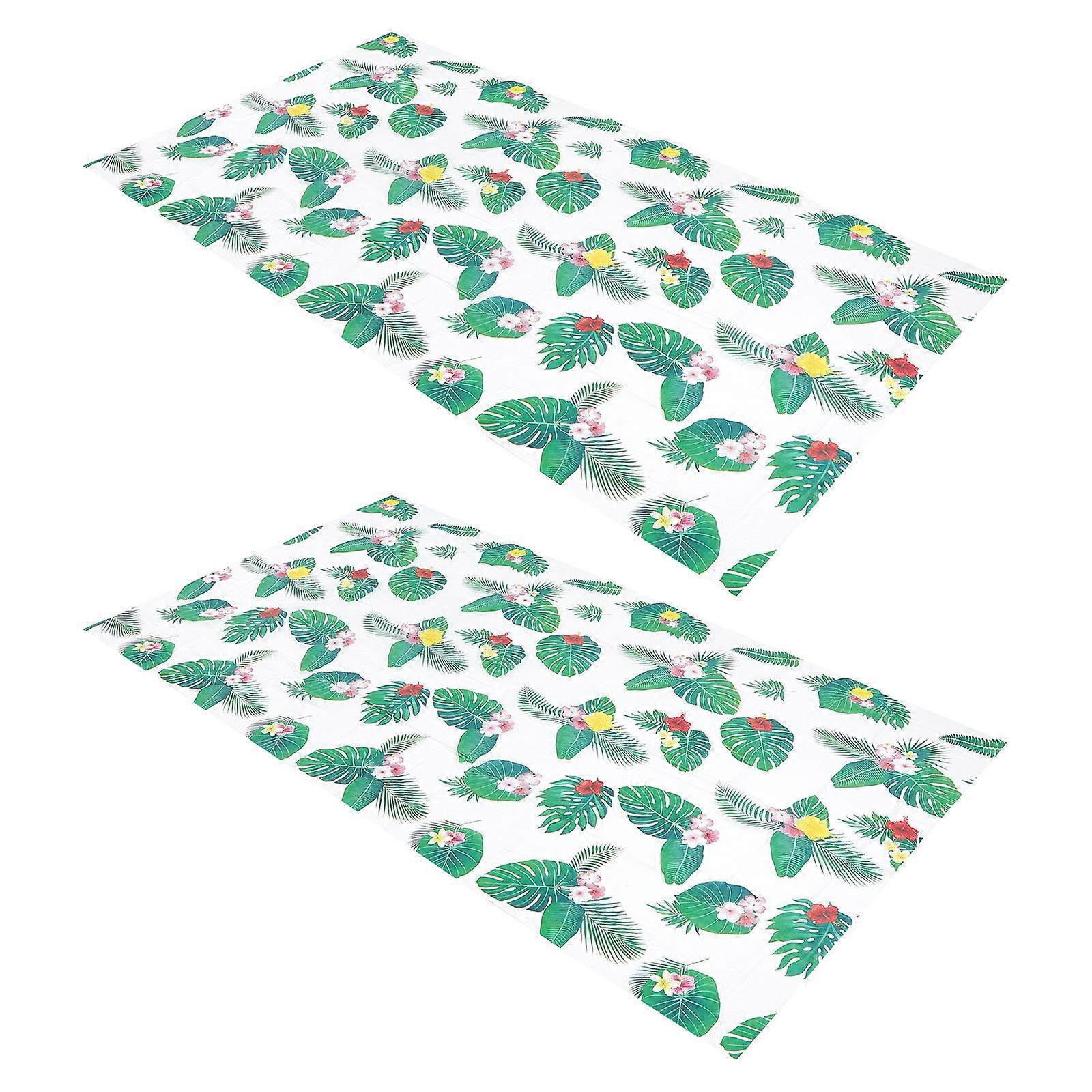 Palm Leaves Tablecloth Waterproof Dining Table Cloth for Home 8Pcs