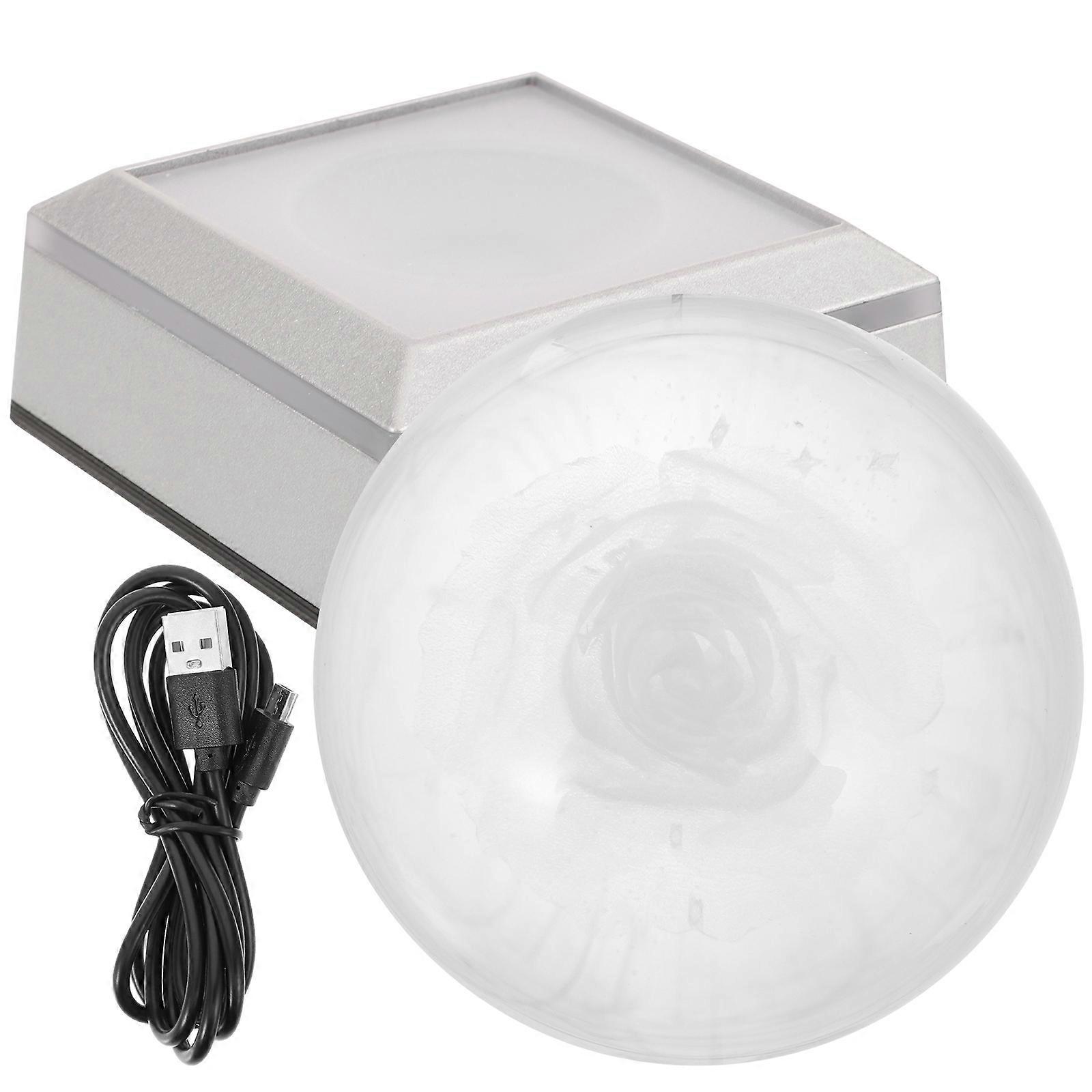 Crystal Rose Inner Ball for Decor Valentines Romantic Gift with Base