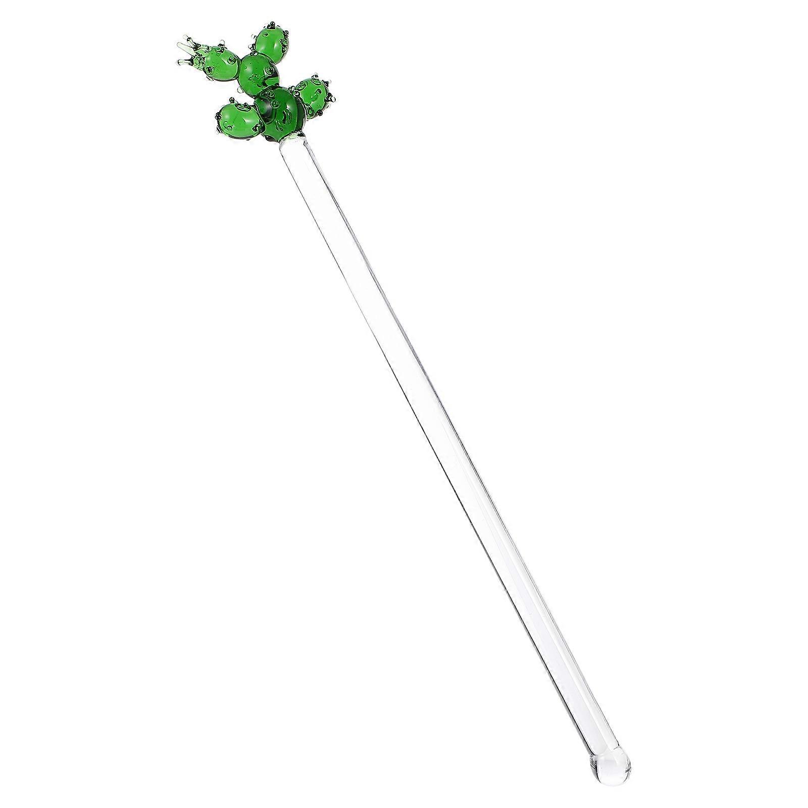 Glass Cactus Stirring Stick Creative Stirrer for Drink Mixing 1Pcs