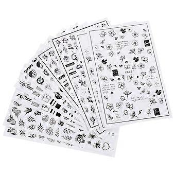 Blumen-Nagelsticker, Nagelkunst-Aufkleber zur Dekoration, 10 Blatt, verschiedene Farben