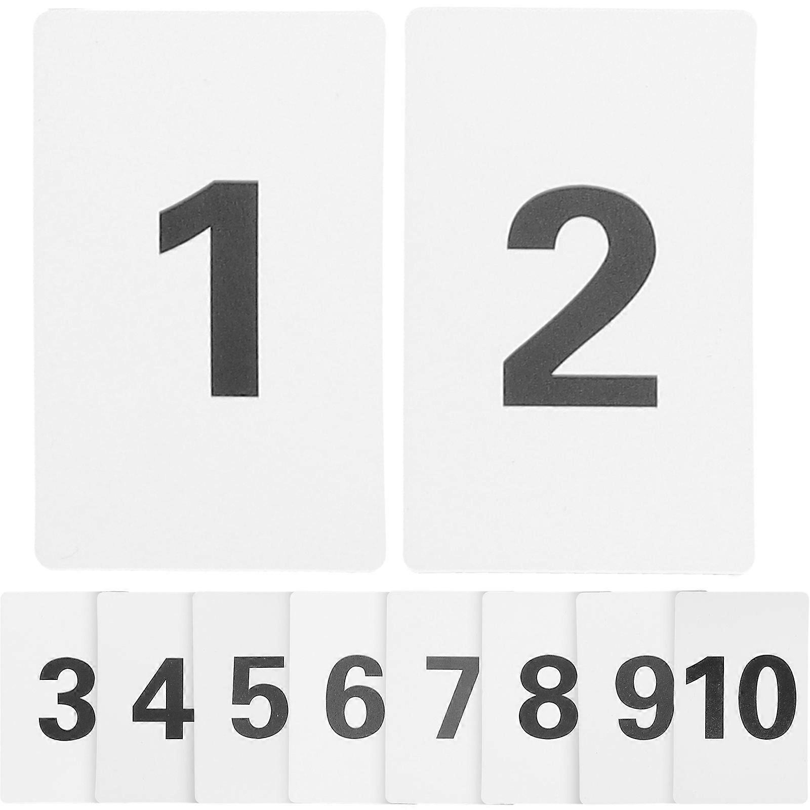 Digital Number Cards Plastic Number Cards for Table 10Pcs White Durable