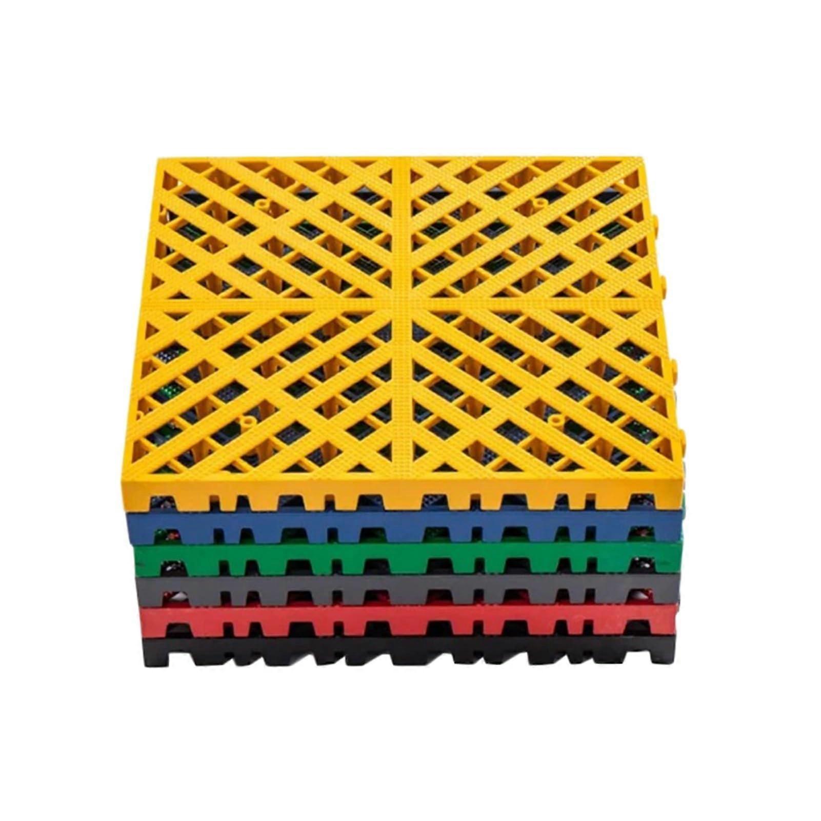 20pcs Modular Interlocking Floor Tiles 40x40cm SlipResistant QuickDrain for Garage Deck Shower Red