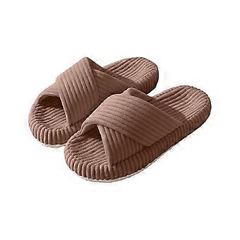 Willtoo Hausschuhe für Damen mit Memory-Schaum, Cord, gekreuzten Riemen, offener Zehenpartie, bequeme und trendige Sandalen, Geschenkidee für Damen, rutschfeste Sohle