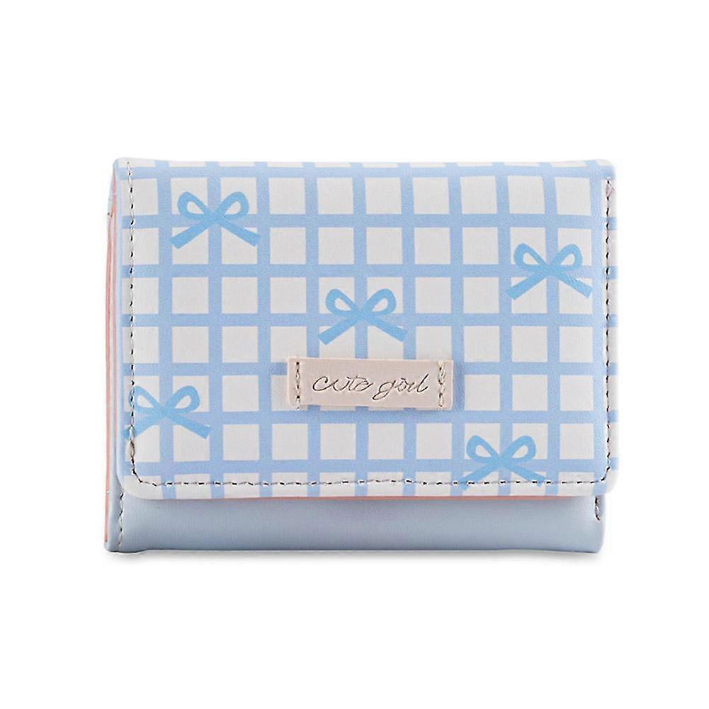 Womens Short Wallet with A Bow Pattern Design, Foldable, Multiple Card Slo