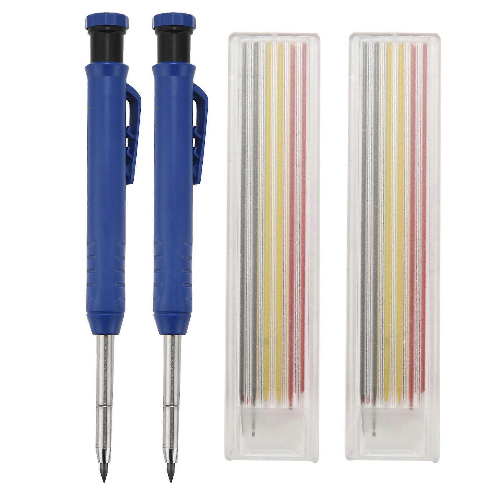 Solid Carpenter Pencil Set for Construction Refill Hole Mechanical Pencil Marker Marking Tool for C