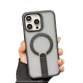 Slim Magnetic Phone Cover with Builtin Stand Heat Dissipation AntiFingerprint Black for Samsung S25 Ultra