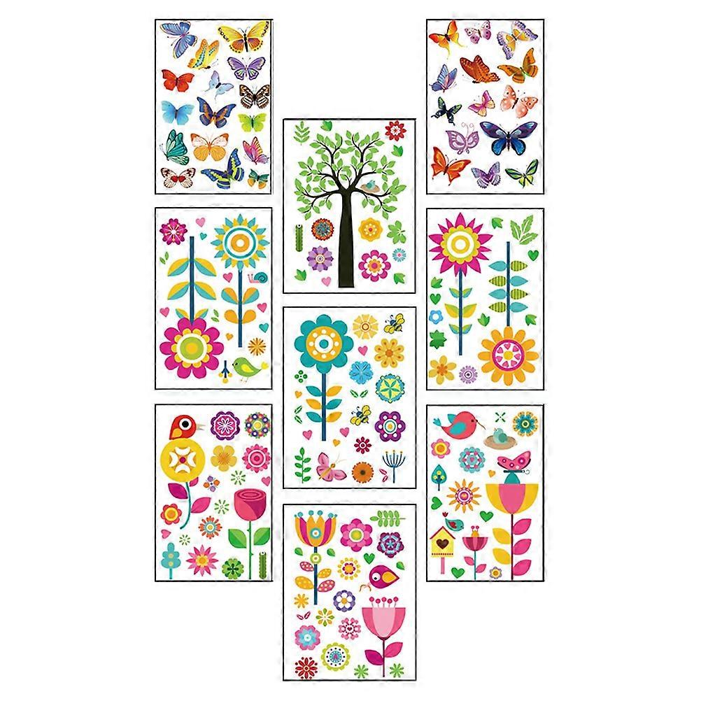 1 Set Spring Themed Self-adhesive Electrostatic Window Stickers Window Clings