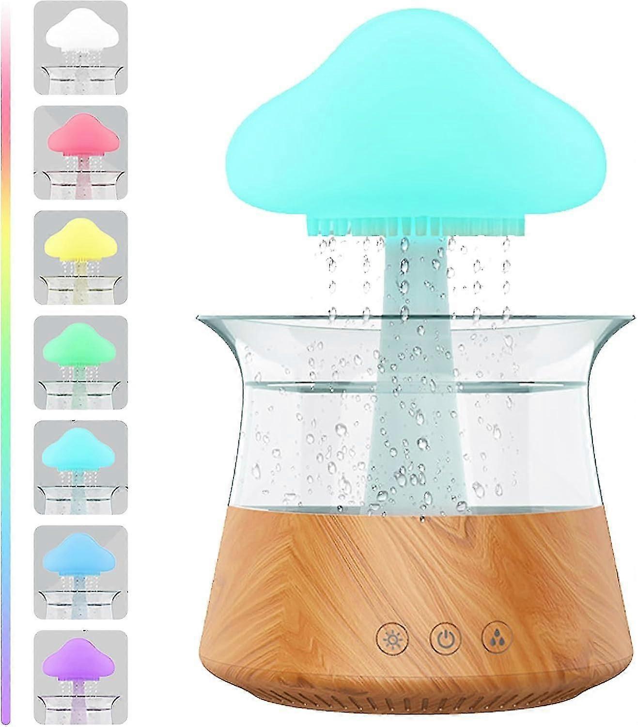 Rain Cloud Humidifier, Raining Cloud Night Light Aromatherapy Essential Oil Diffuser, Cloud Rain Humidifier Raincloud Diffuser, Desk Fountain Bedside