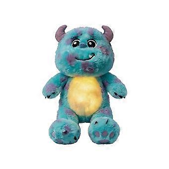 Cute Blue Monster Plush Toy with Light-Up Belly Soft Stuffed Animal for Kids, Anxiety Relief & Bedtime Comfort