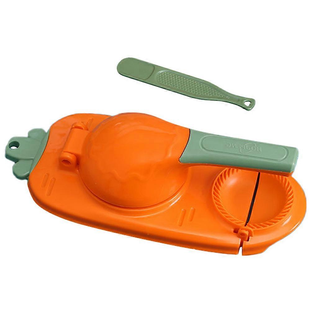 Orange Dumpling Maker Tool for Dumpling Wrappers with Press 2 in 1