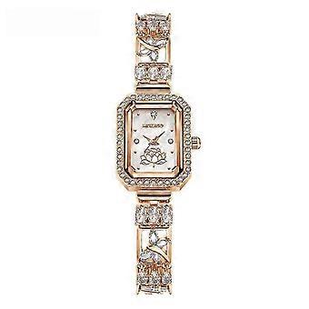 MOKAGO Luxus-Armbanduhr aus Roségold mit Diamanten – Elegantes Schmetterlings- und Lotus-Design für Damen
