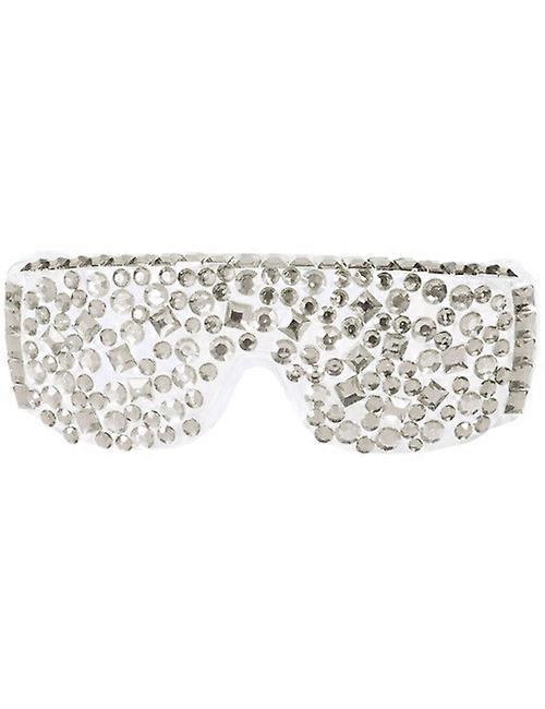 White and silver sequin disco glasses
