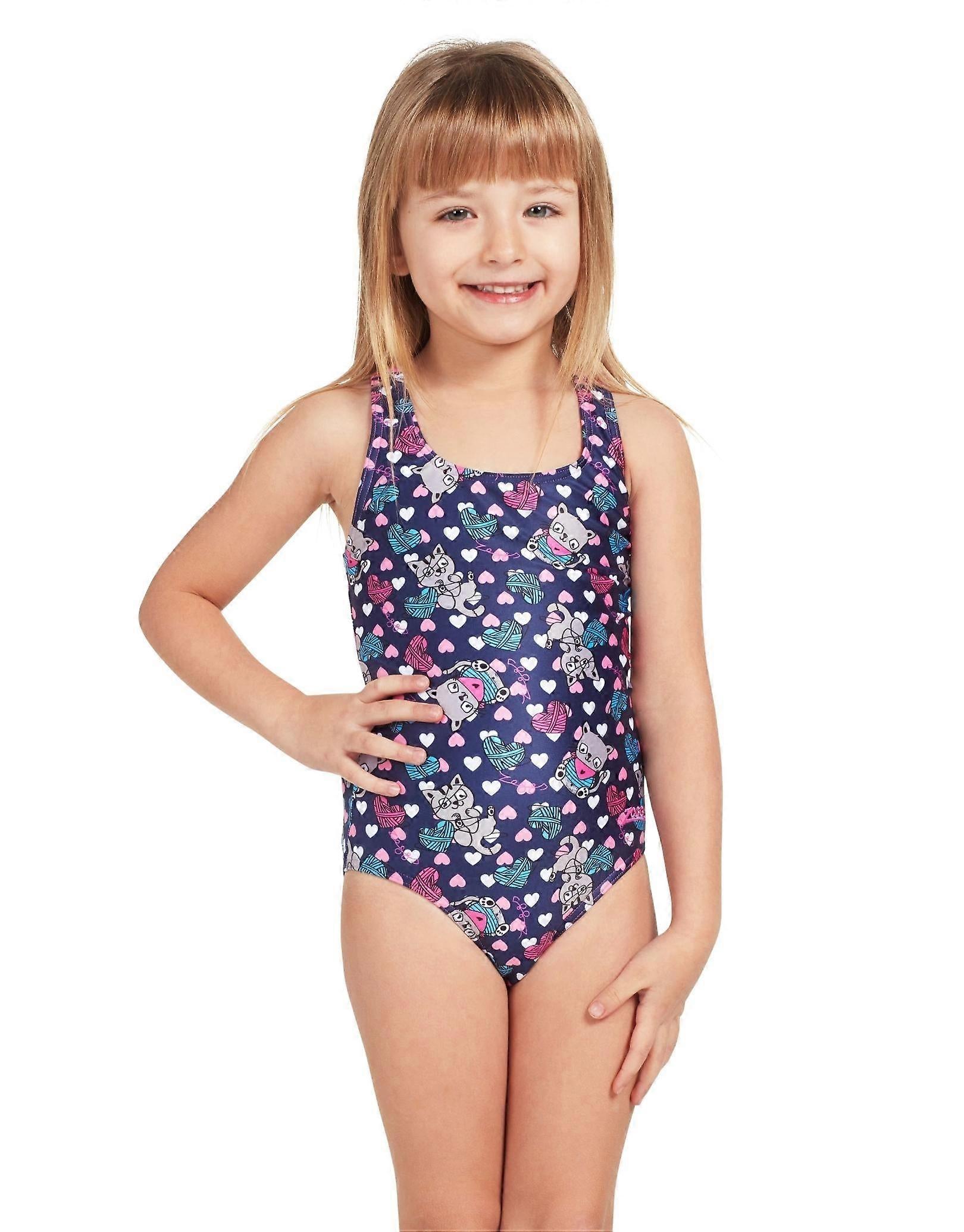 Zoggs Tots Piger Kitty Actionback Badedragt