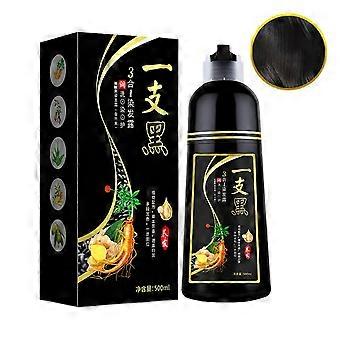 500ml Plant Hair Dye - Black Foam Shampoo for Gray Hair Coverage
