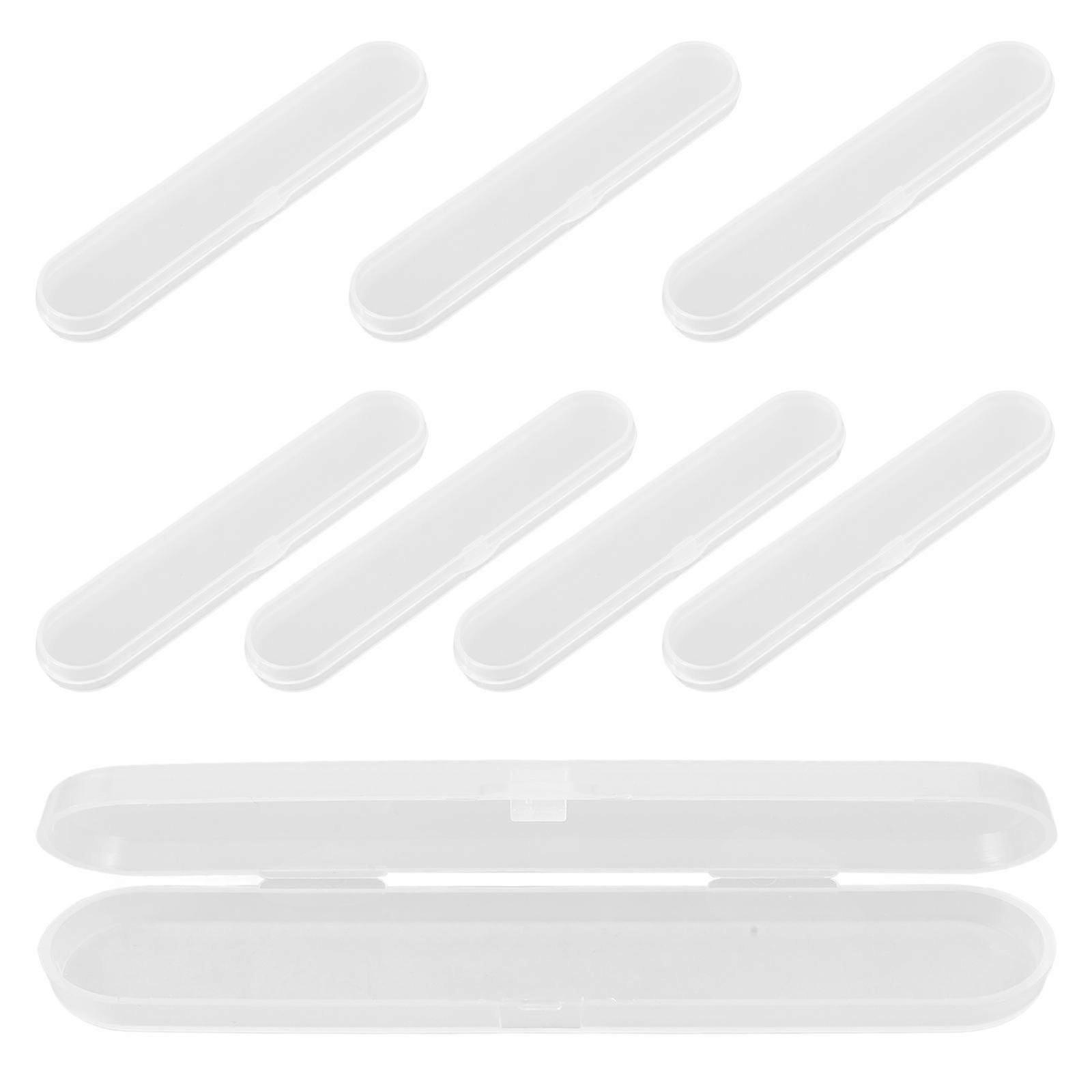 Clear Storage Bins Organizer, 8-Piece Set, Transparent Plastic, Portable, Rectangular Shape for Ear Scoops, Earwax Removal Tools and Small Accessories