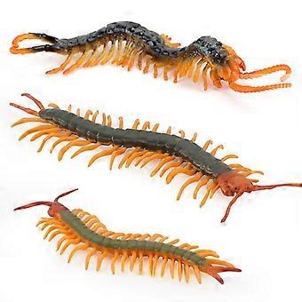 3Pcs Realistic Centipede Figurines Set, PVC Miniature Insect Models, Lifelike Millipede Toys, Creepy Crawly Insect Toys for Kids, Fun Decorations for 