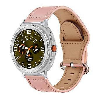 Genuine Leather Strap with Buckle for Samsung Galaxy Watch 8 / 8 Classic, Pink