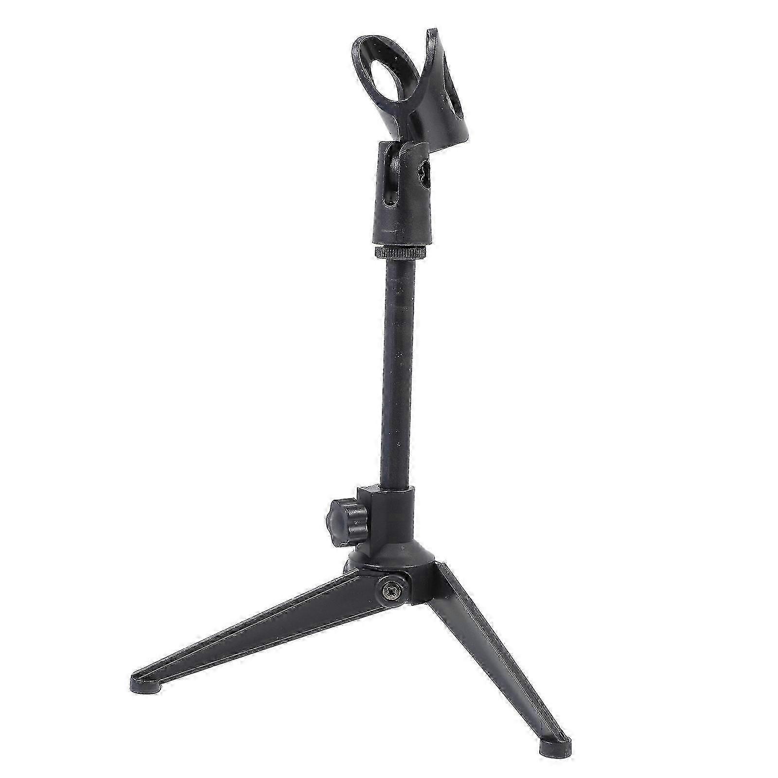 Portable Microphone Tripod Stand, Black Plastic, for Microphone Use