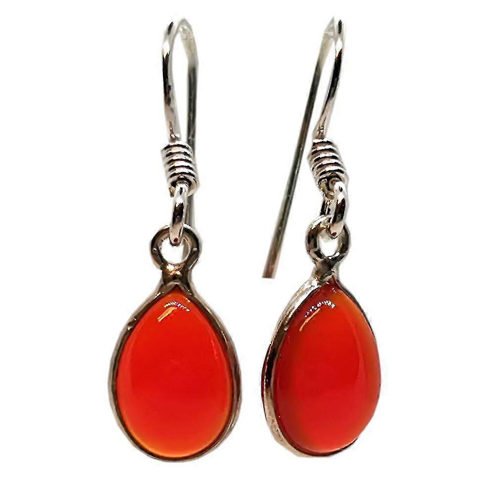 Carnelian Drop ezüst fülbevaló