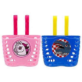 Kids Bike Basket Plastic Front Basket for Bike Storage 2Pcs Handlebar Baskets