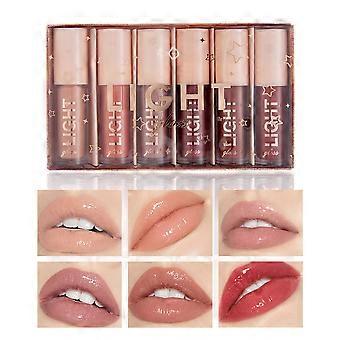 Nude Lip Gloss Set with Glossy Plumping Effect and Hydrating Matte Finish - 6 Color Variety