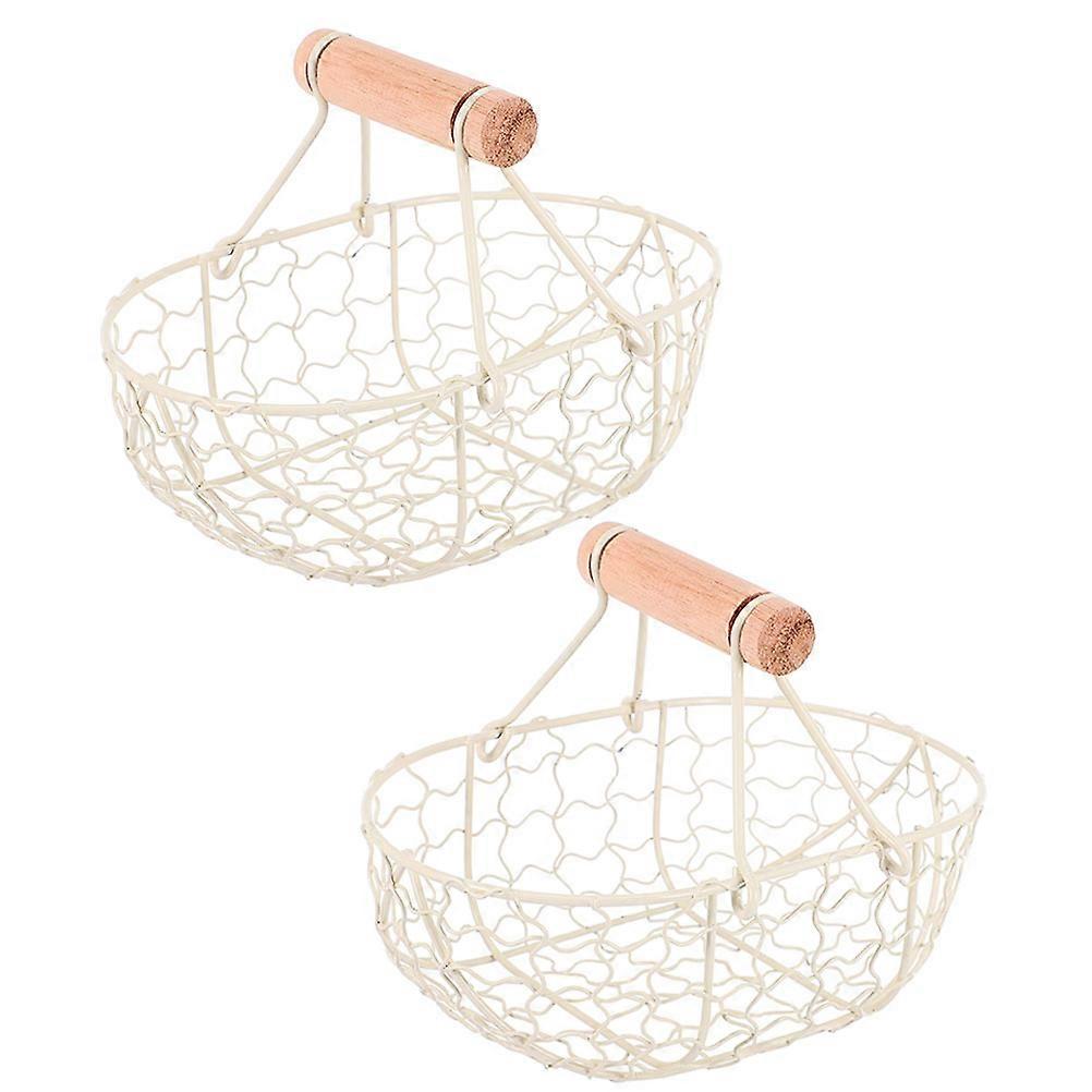 2pcs Desktop Fruit Holder Multi-function Storage Basket Household Egg Bread Basket