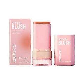 O blush em bastão laranja dois em um possui textura leve, adere bem à pele e adiciona cor de forma natural, realçando looks de maquiagem para o dia a dia.