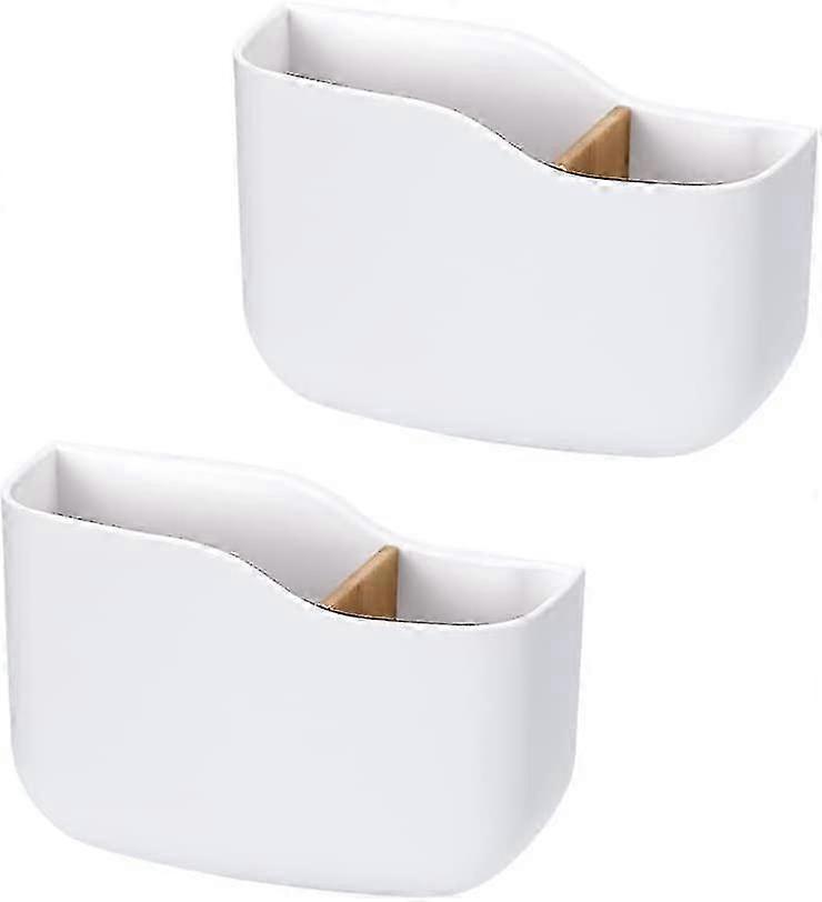 Adhesive Remote Control Holder 2 Pcs Wall Mount,white