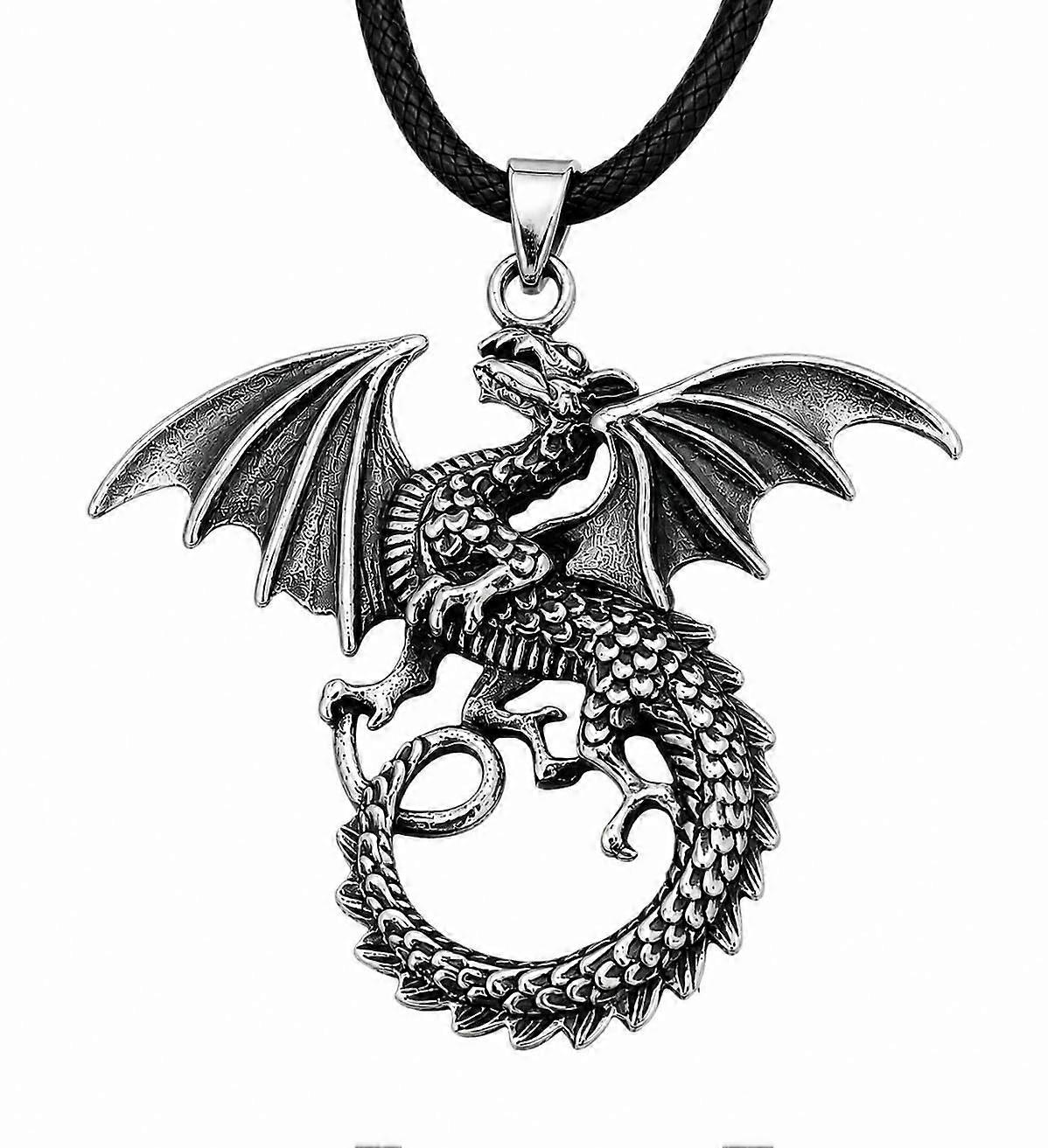 Drache 236 Mit Schlangenkette - Silber