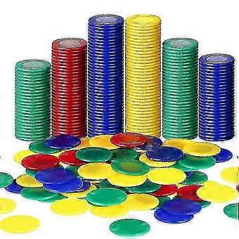 400 Pieces Plastic Game Chips, 4 Colors for Game Playing, Counting and Bingo