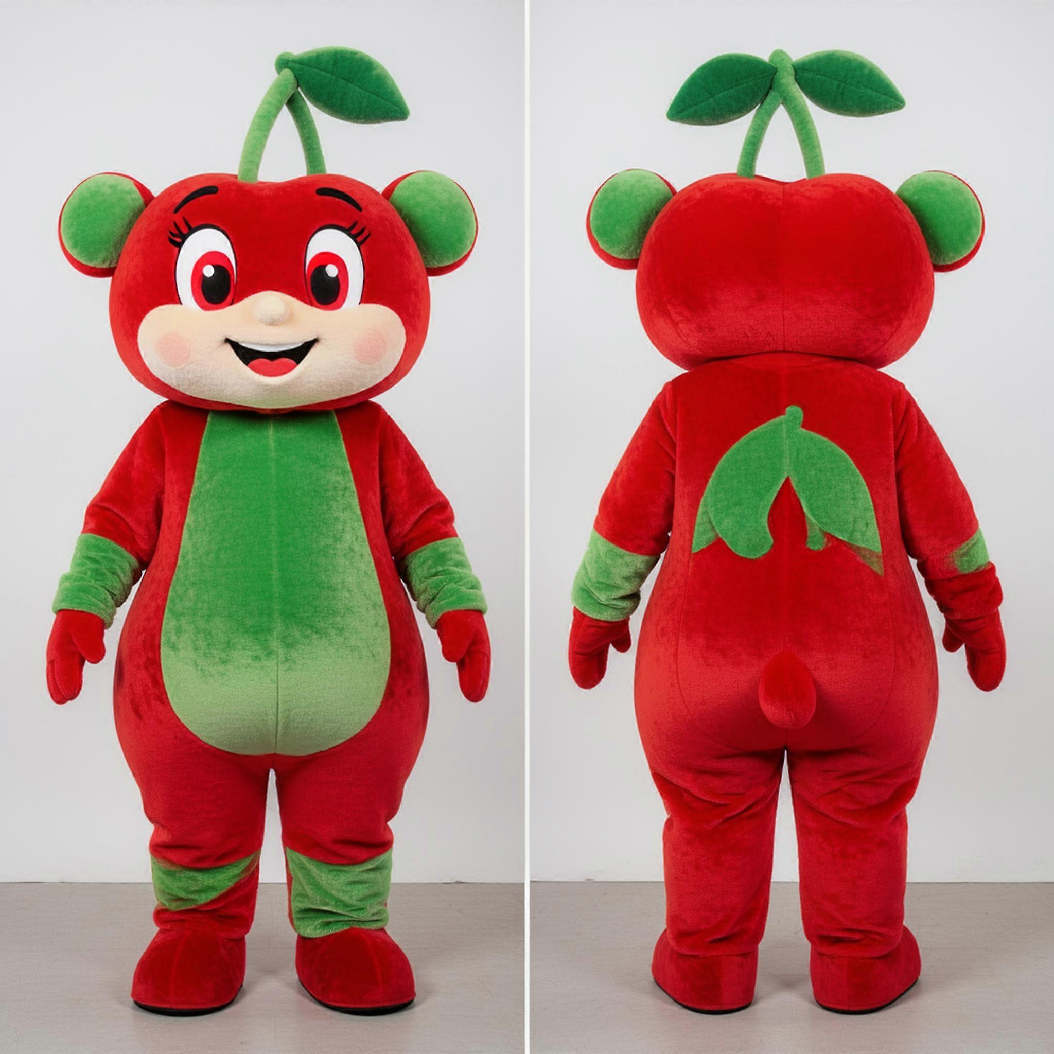 MASTICOT Velvety Red Oversized Cherry Mascot