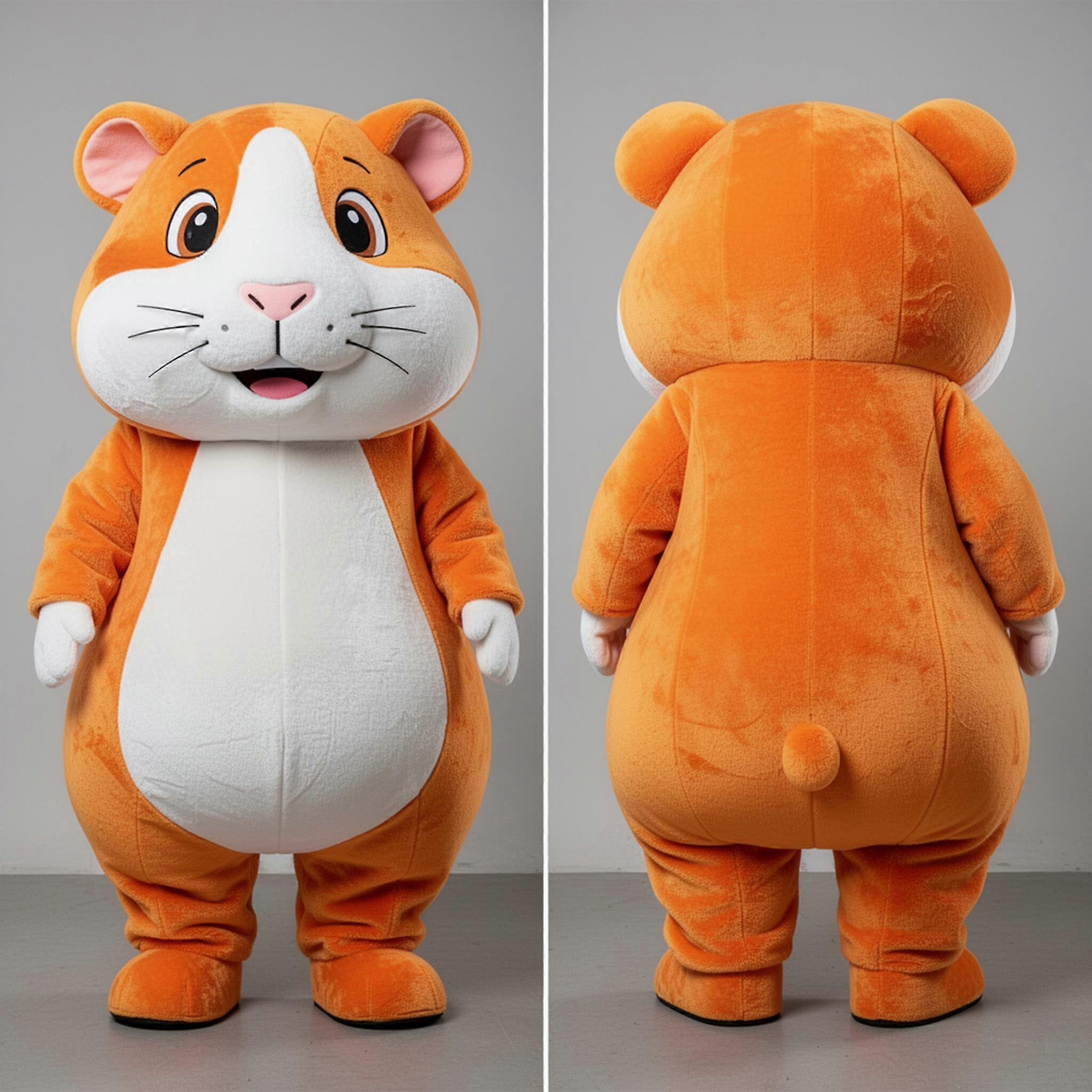 MASTICOT Rust Orange Fluffy Guinea Pig Mascot