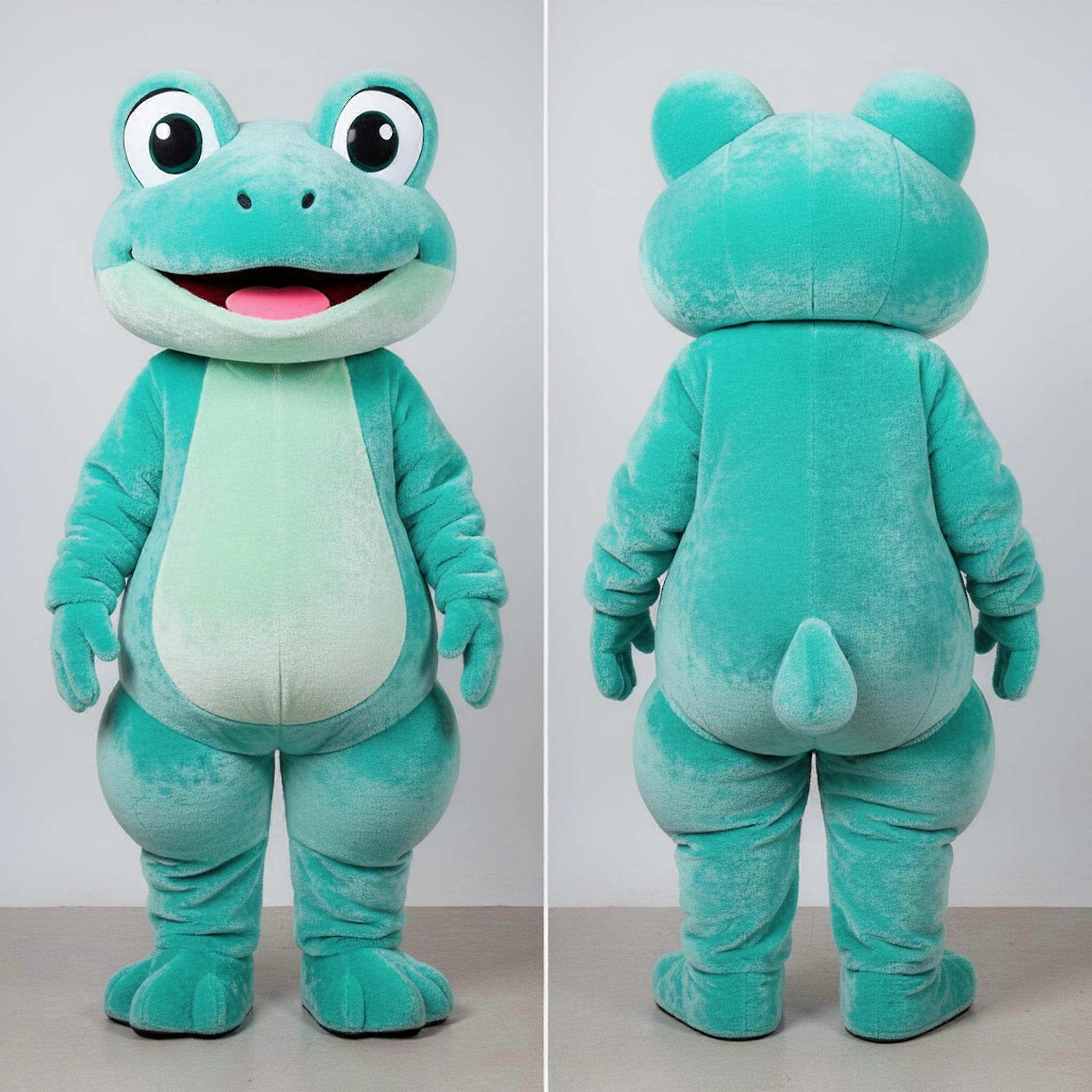 MASTICOT Turquoise Cartoon Frog Mascot