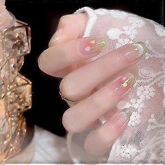 Lovely Spring Flower False Nails Comfortable Wear False Nails For Shopping Traveling Dating