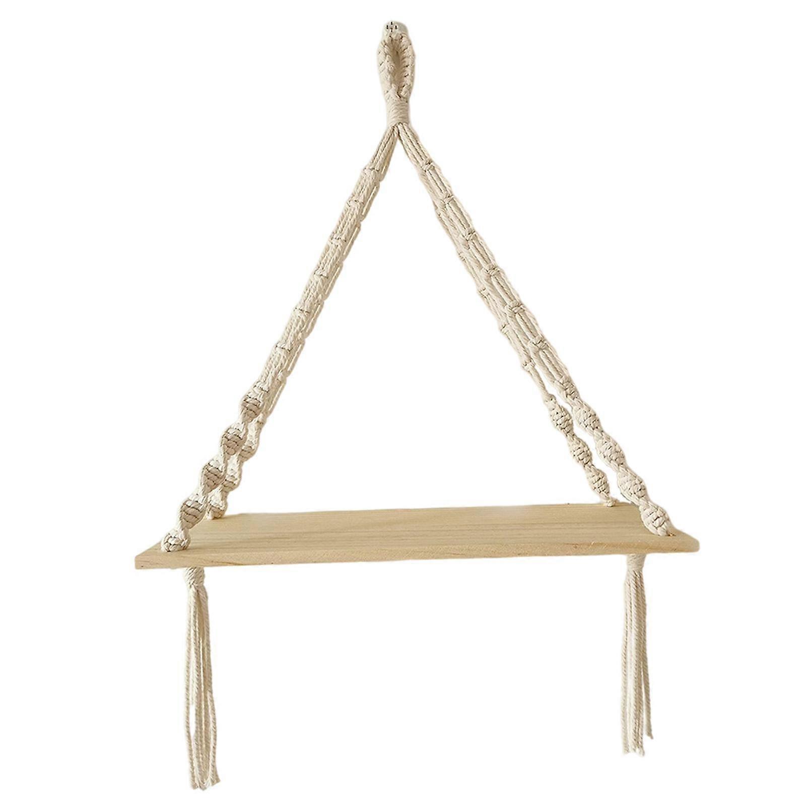 Triangle Macrame Shelf Storage Organizer Display Rack Floating Shelves Wall art