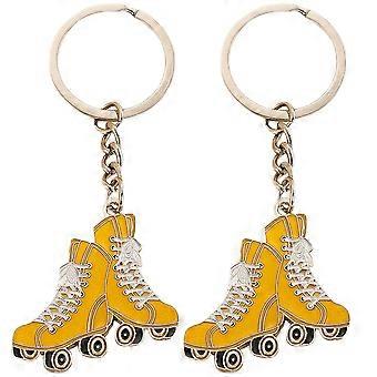 Ice Skates Keychains Metal Hanging for Keys 2Pcs Lovely Roller