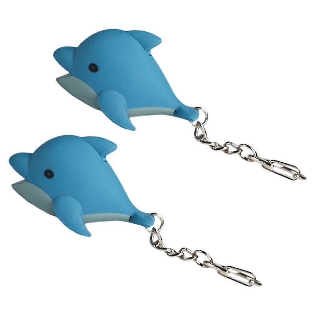 LED Glowing Keychains Cartoon Animal Key Holder with Sound Function 2Pcs