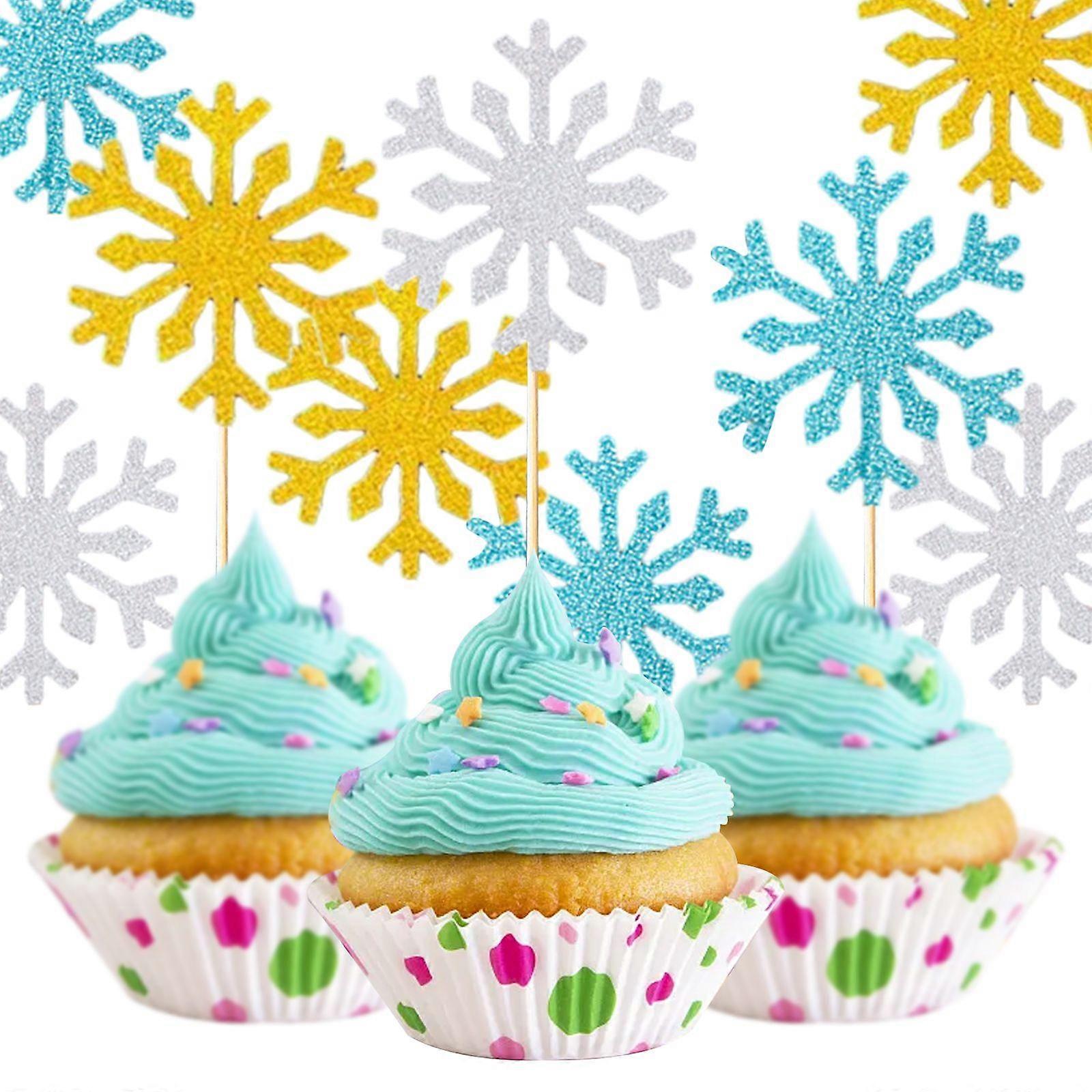 Glittering Reusable Snowflake Cupcake Liners For Parties