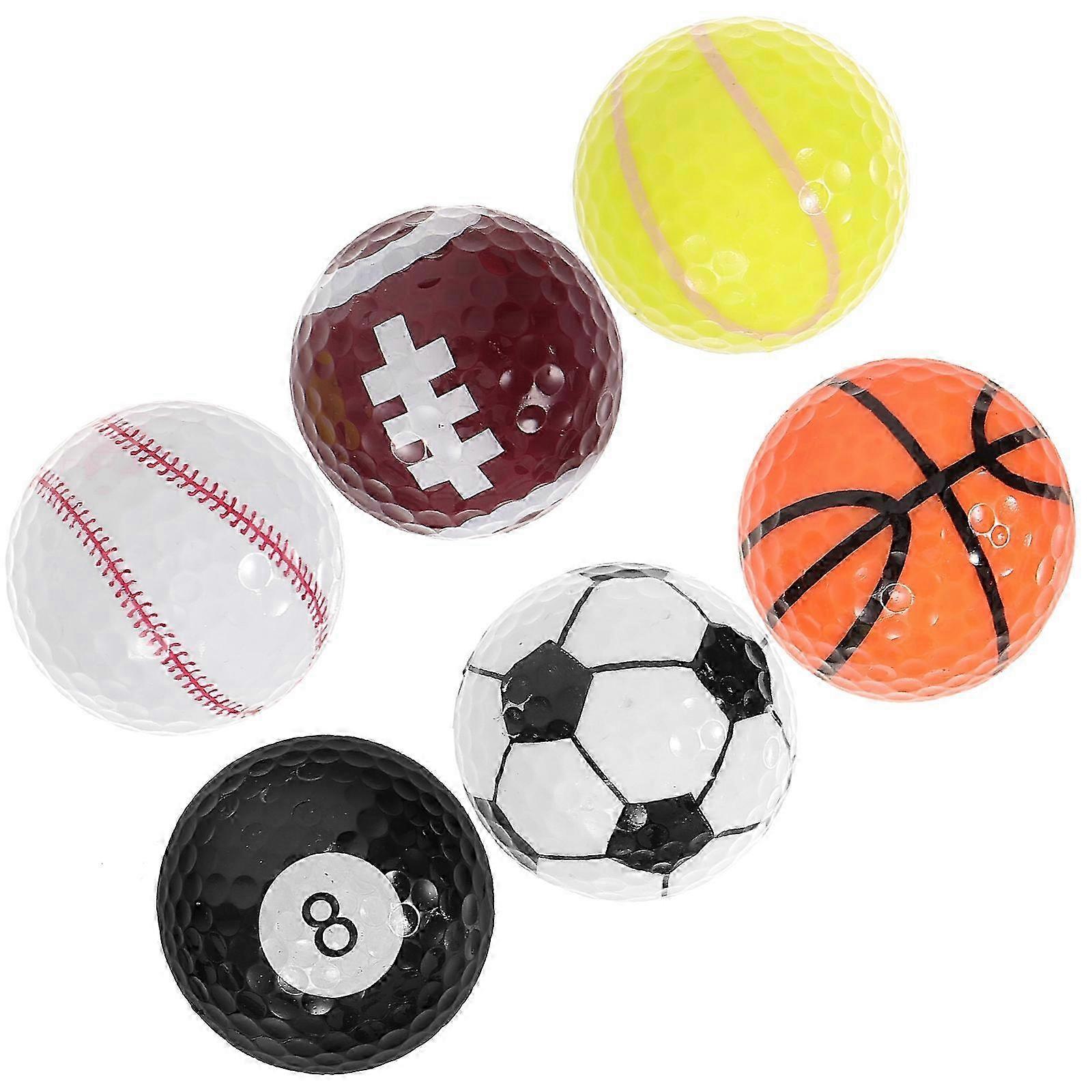 2 Sets Rubber Golf Balls Assorted Color for Training with Gift Box