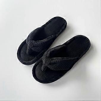 Cotton Slippers Indoor Open Toe Memory Foam Insole Breathable Slip-On Unisex Flat Casual