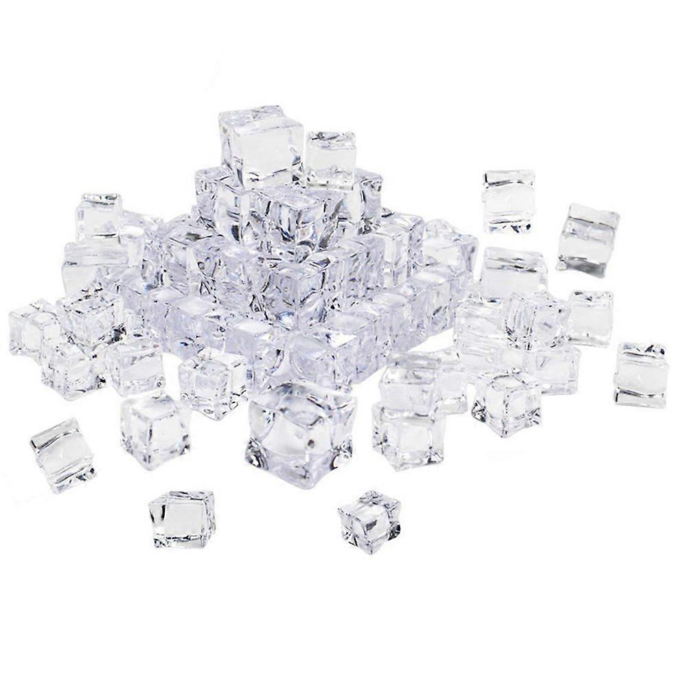 Artificial Ice Cubes Transparent Acrylic for Decoration 80Pcs Set