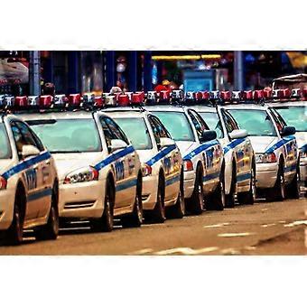 NYPD Police Cars Lined Up New York City Photo Photograph Cool Wooden Jigsaw Puzzles UE2045