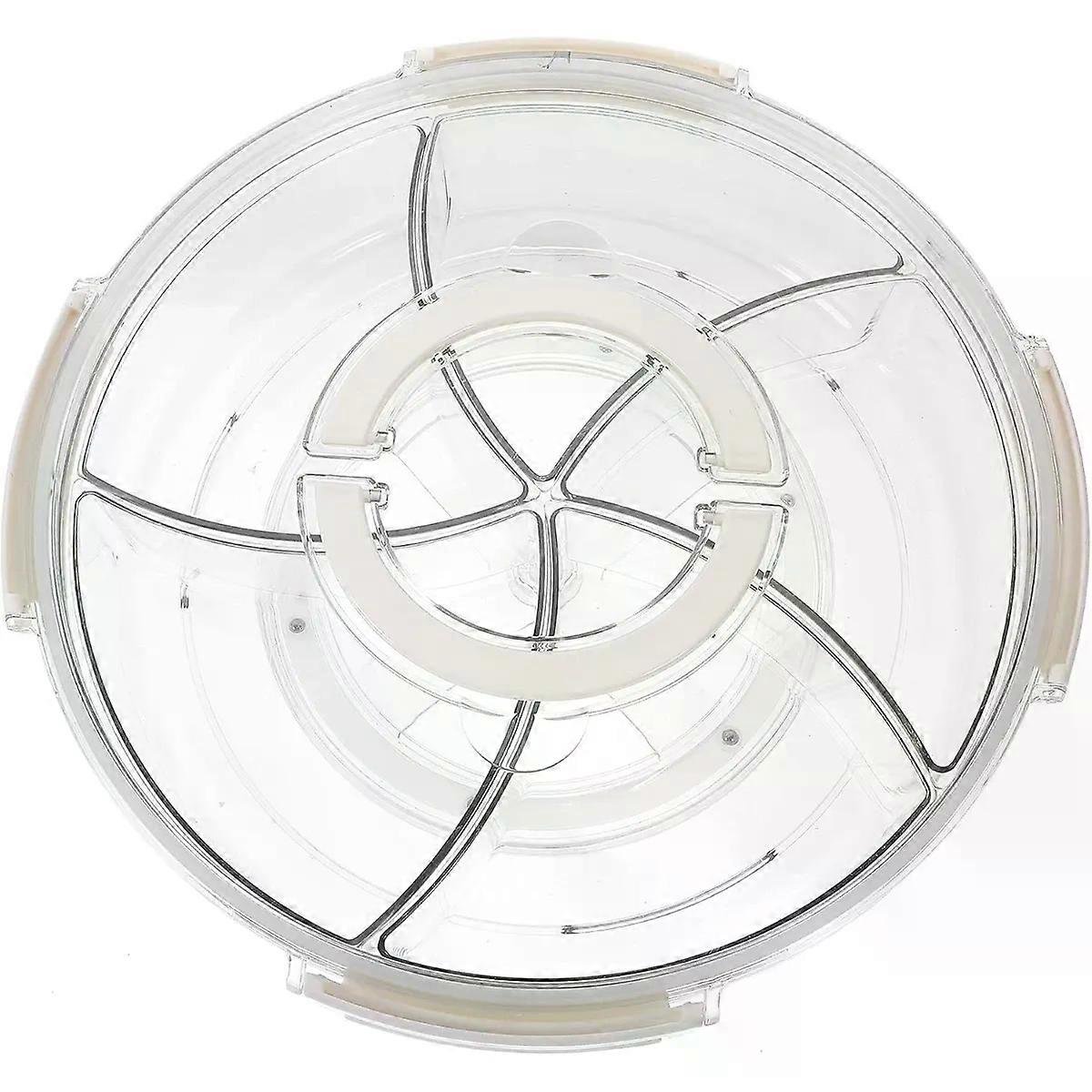 Multi-grid Candy Tray with Lid, White Plastic Serving