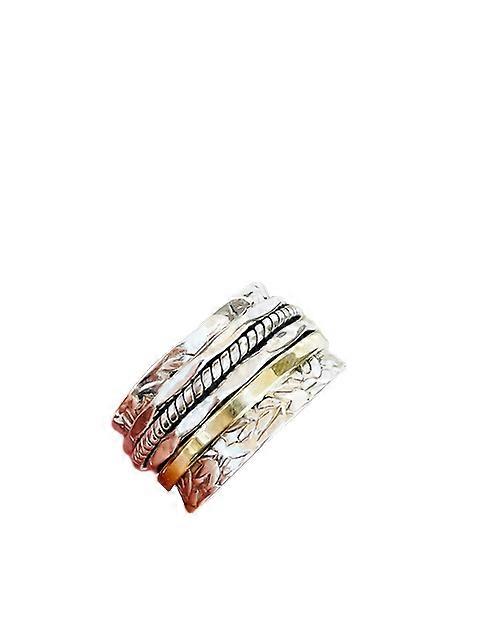 Sterling Silver 925 Two Tone Spinner Ring
