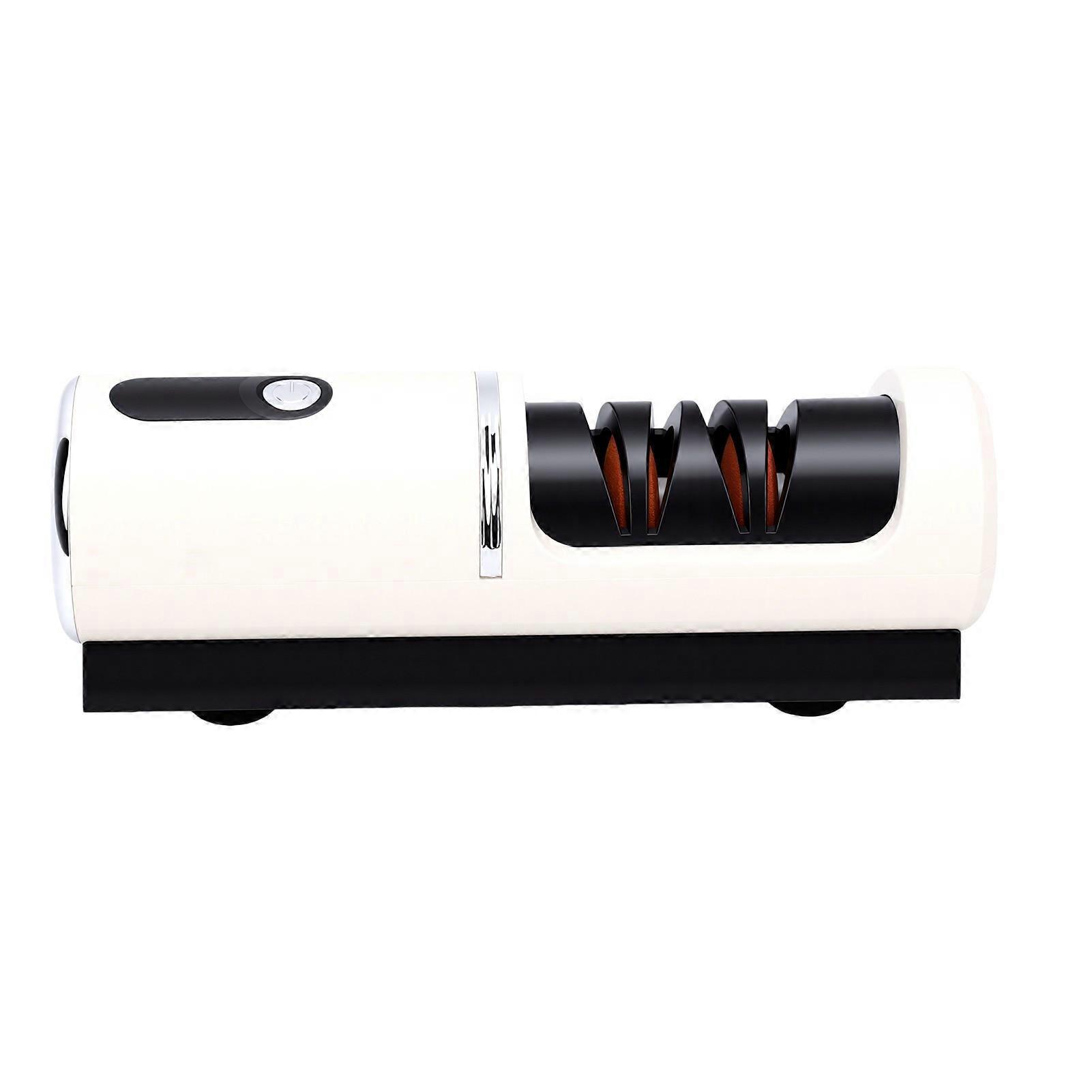 Electric Kitchen Sharpener Non Slip Four Corner Suction Base Automatic Kitchen Sharpener for Chef Black