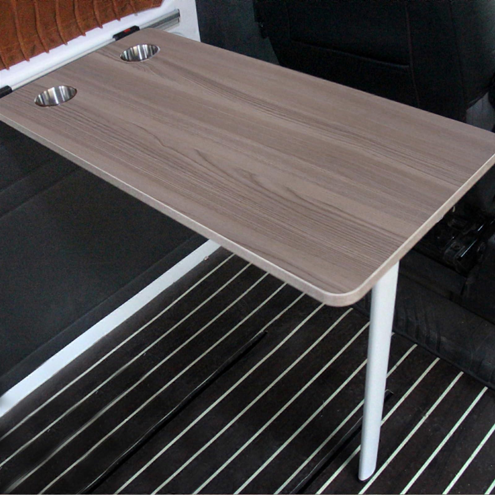 Gray Walnut RV Wall Mounted Folding Caravan Table, Removable SpaceSaving Dining Table for Motorhome